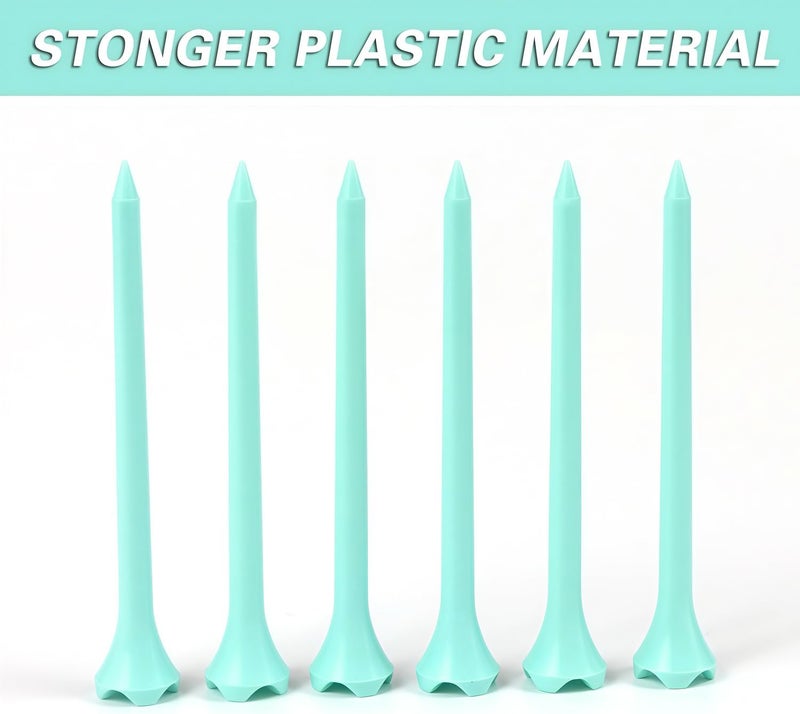 EWILLING Store Stable & Durable Plastic Golf Tees 60Pcs Size 2-3/4 Inch or 3-1/4 Inch Packaged in Plastic Jar with Lid Available Pink White Blue Color - Image 2